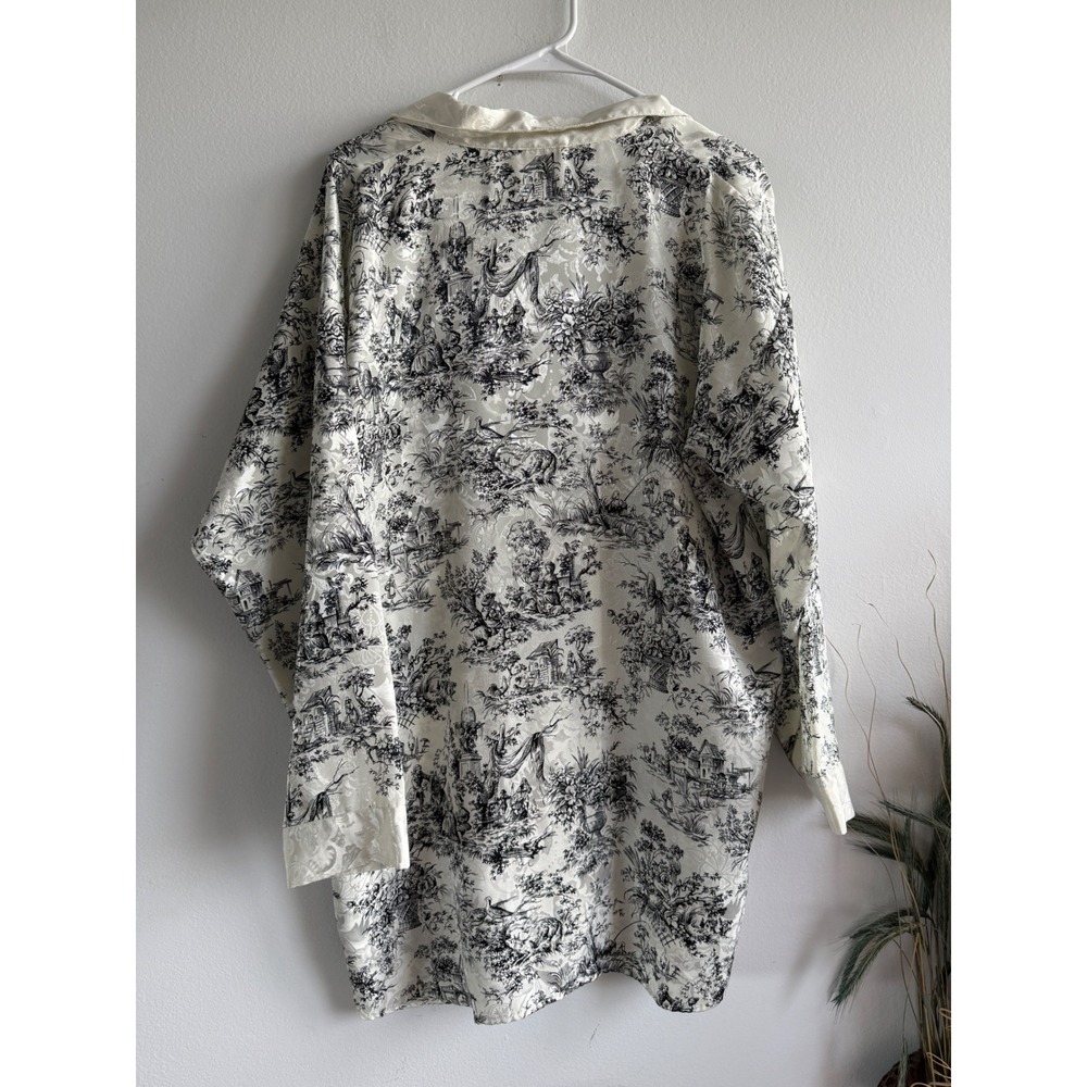 Vintage Victorias Secret Toile de Jouy Jacquard Sleep Shirt Nightgown - Picture 2 of 7